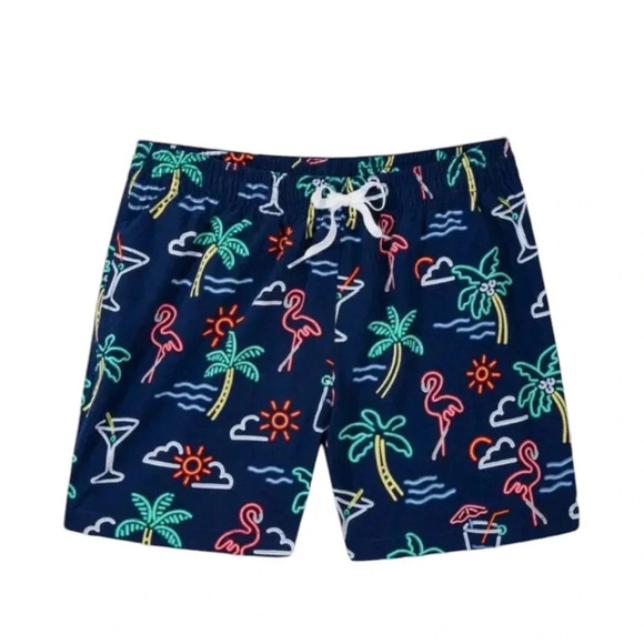 NEW Chubbies The Neon Lights Stretch Swim Trunks 5.5” Inseam Navy Size Medium - Picture 1 of 16
